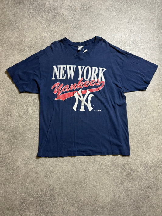 1993 New York Yankees Printed Graphic Logo Single Stitch Tee