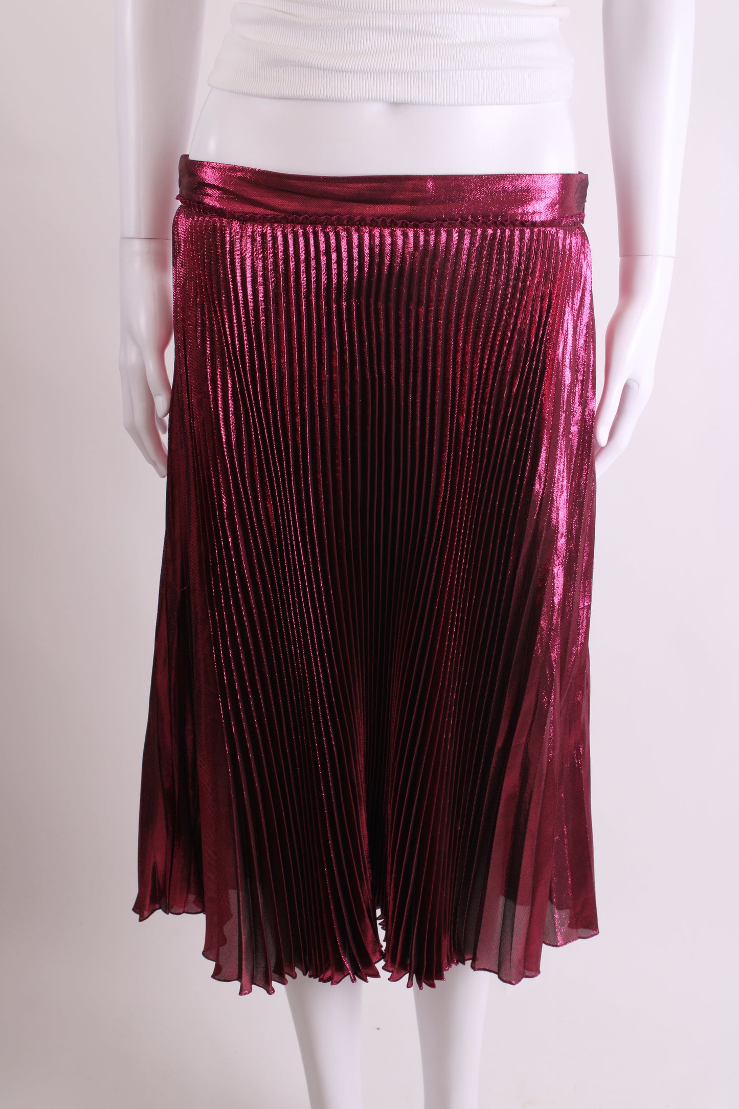 Gucci Metallic Pleated Skirt Pink 14 | O/S, Multicoloured