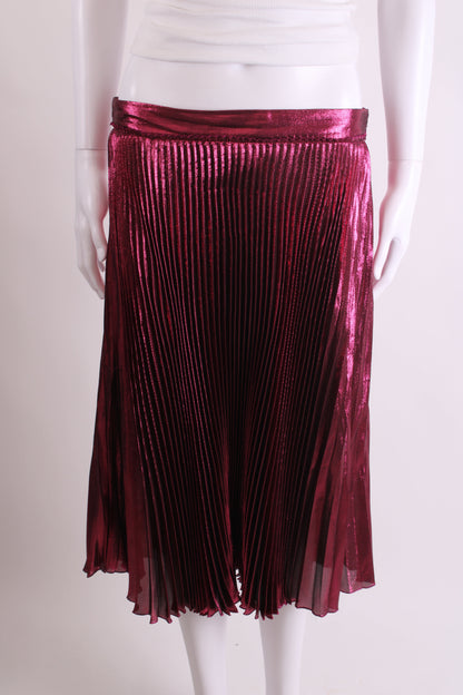 Gucci Metallic Pleated Skirt Pink 14 | O/S, Multicoloured