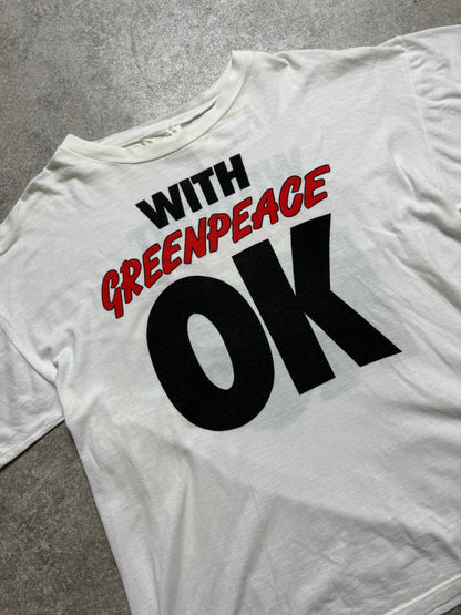 Vintage "With Greenpeace OK" Double Graphic Printed Single Stitch Tee