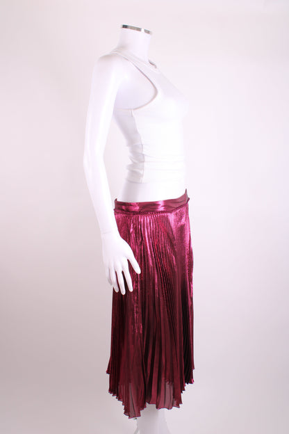 Gucci Metallic Pleated Skirt Pink 14 | O/S, Multicoloured