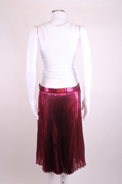 Gucci Metallic Pleated Skirt Pink 14 | O/S, Multicoloured