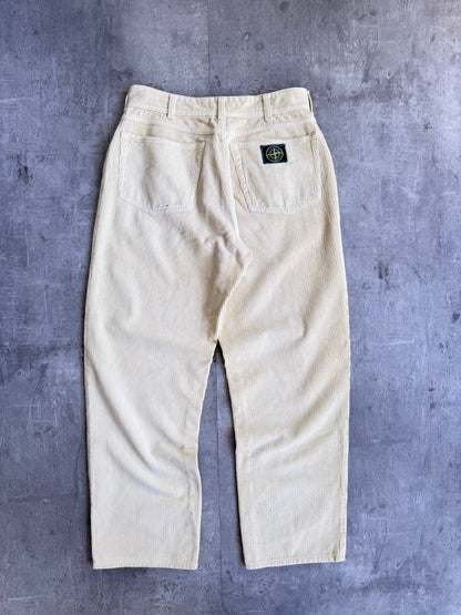 1990s Stone Island Beige Corduroy Trousers