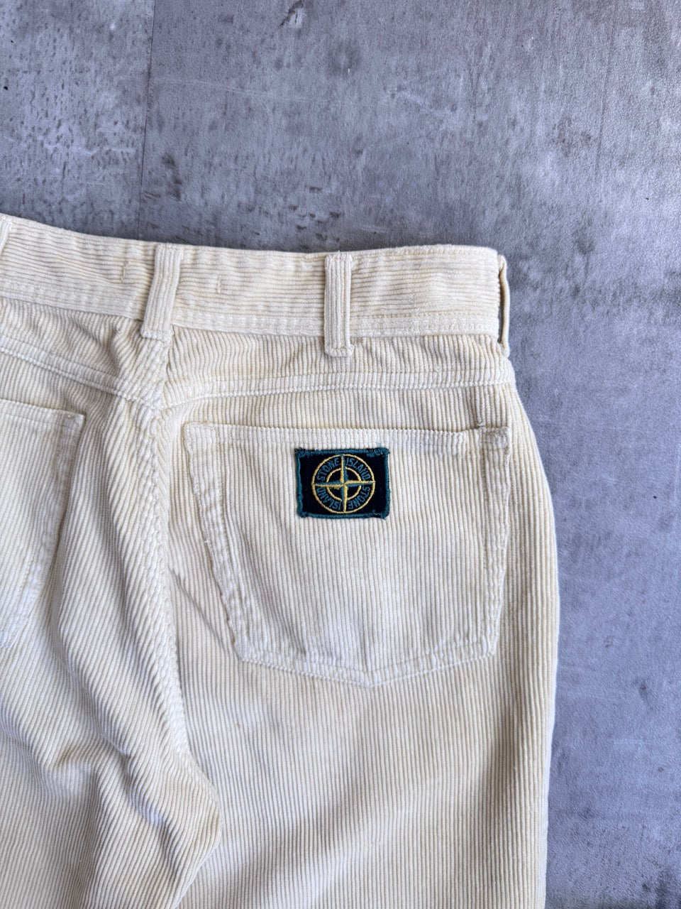 1990s Stone Island Beige Corduroy Trousers