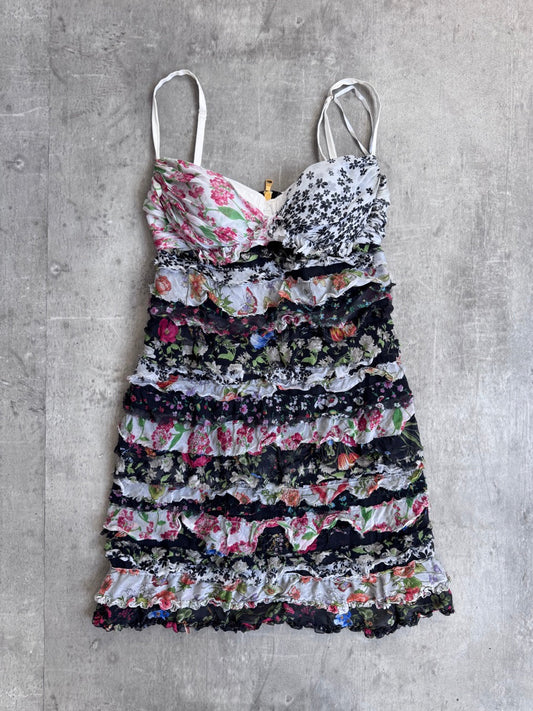 D&G layered Mesh Bustier Dress