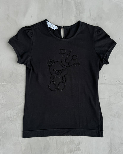 CHRISTIAN DIOR RHINESTONED BEAR BABY TEE - S