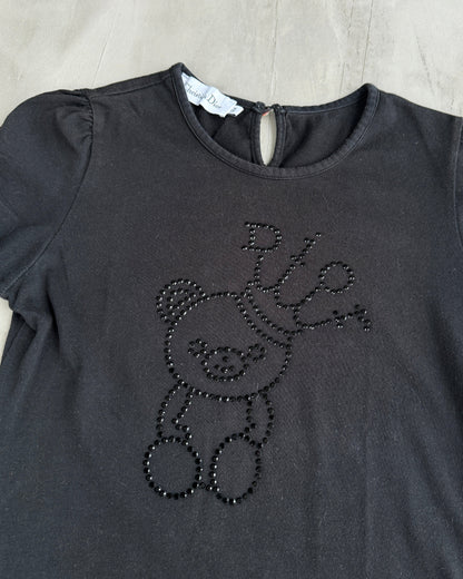 CHRISTIAN DIOR RHINESTONED BEAR BABY TEE - S