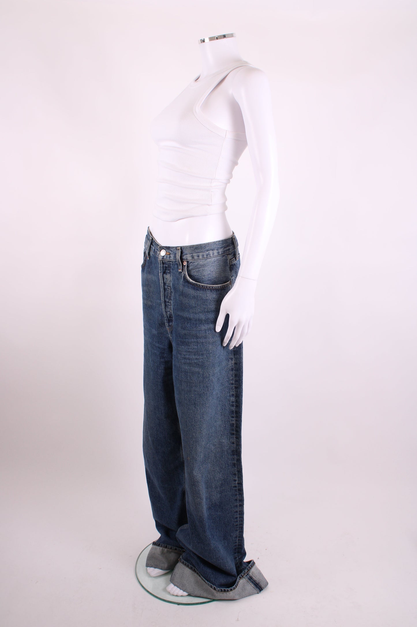 Agolde Dame Wide Leg Jeans 31W | O/S, Blue