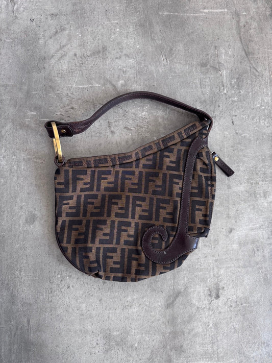 Fendi Brown Spiral Hobo Bag
