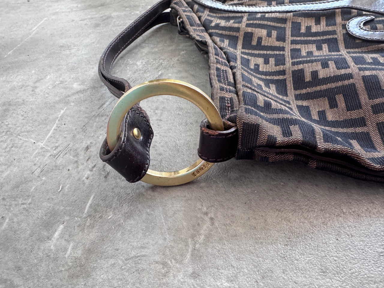 Fendi Brown Spiral Hobo Bag
