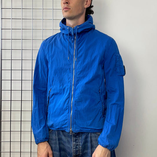 C.P. Company Blue Hooded Windbreaker Jacket | Medium, Blue