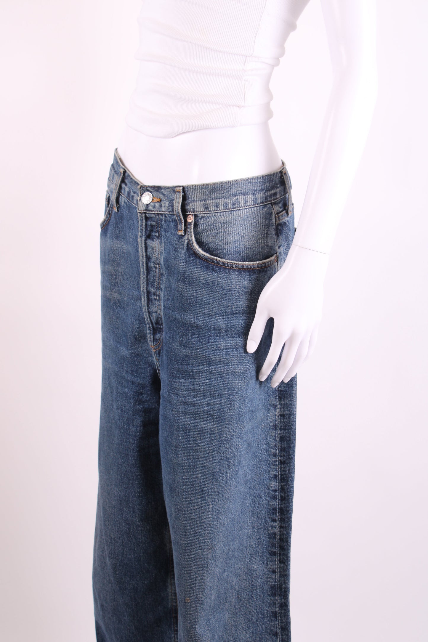 Agolde Dame Wide Leg Jeans 31W | O/S, Blue