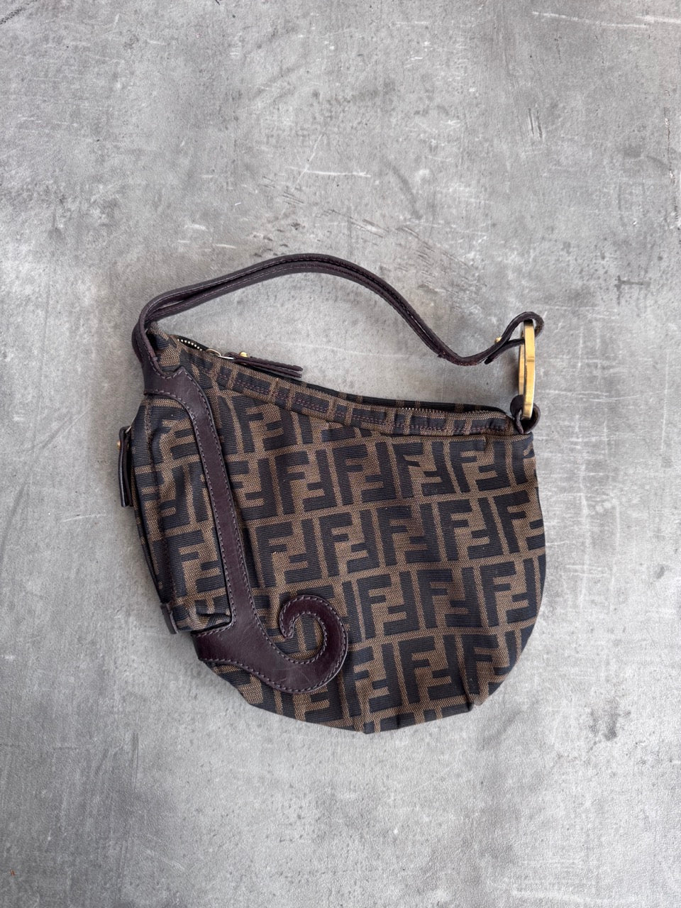 Fendi Brown Spiral Hobo Bag