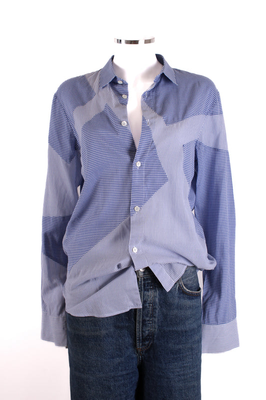 Alexander McQueen L/S Check Shirt Blue/ White 50 | O/S, Blue
