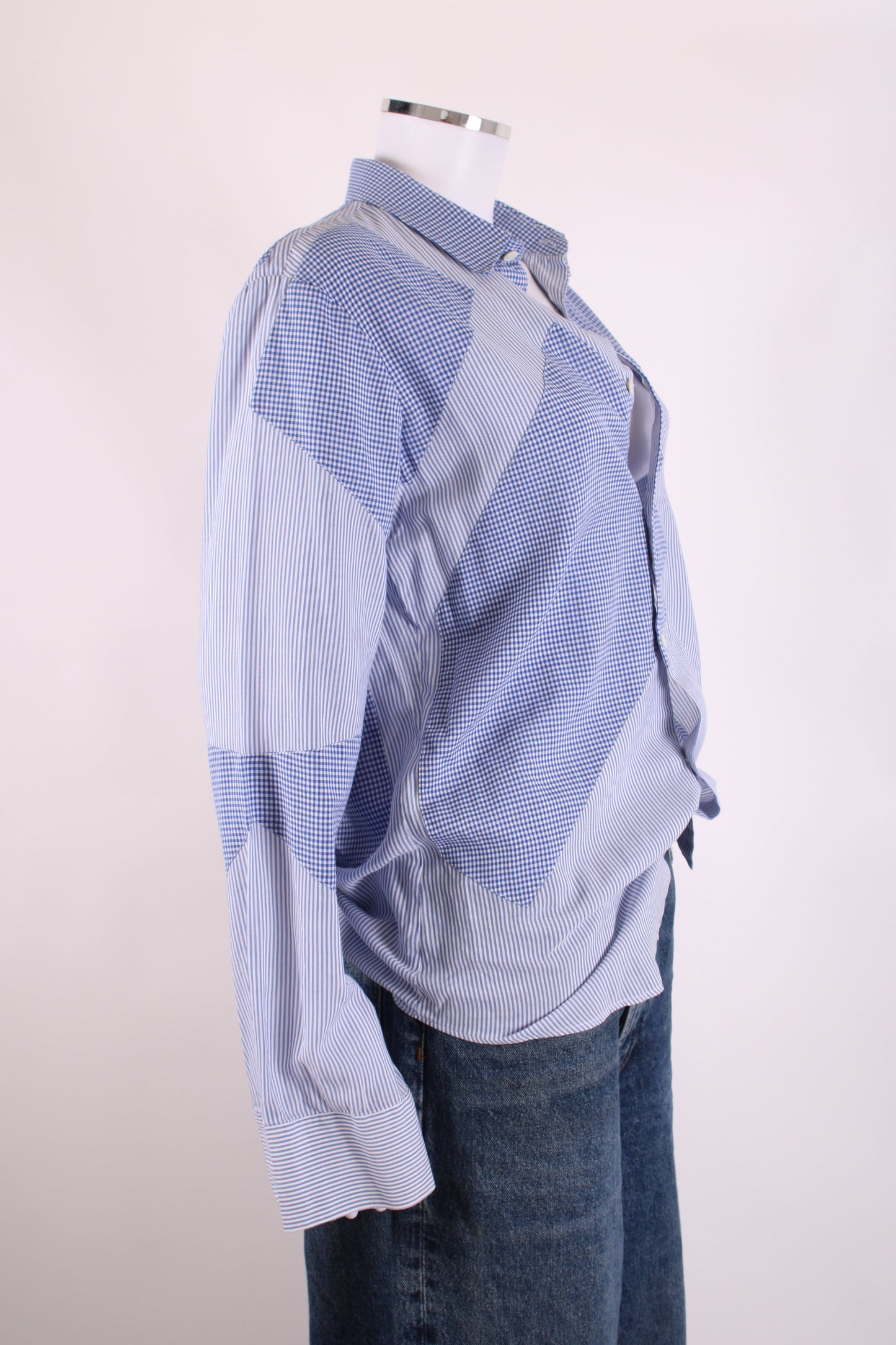 Alexander McQueen L/S Check Shirt Blue/ White 50 | O/S, Blue