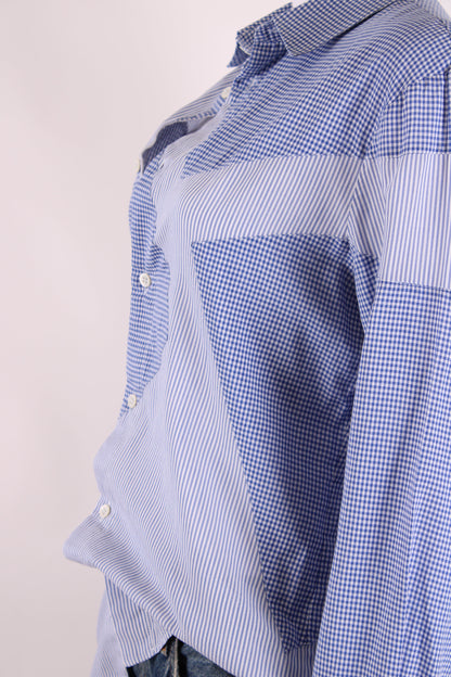 Alexander McQueen L/S Check Shirt Blue/ White 50 | O/S, Blue
