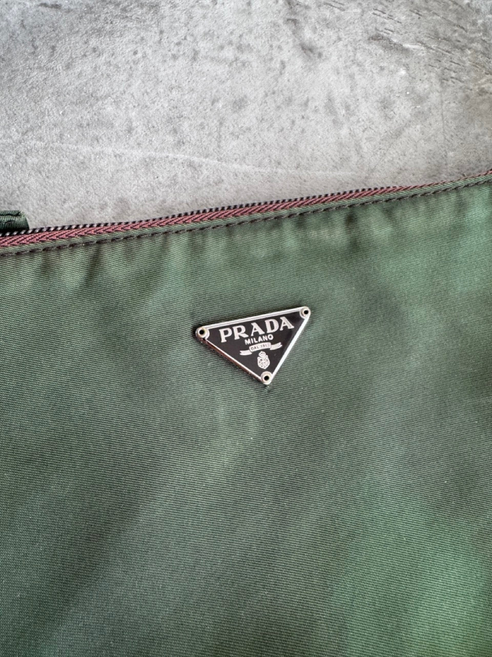 Prada Olive Green Tessuto Mini Bag