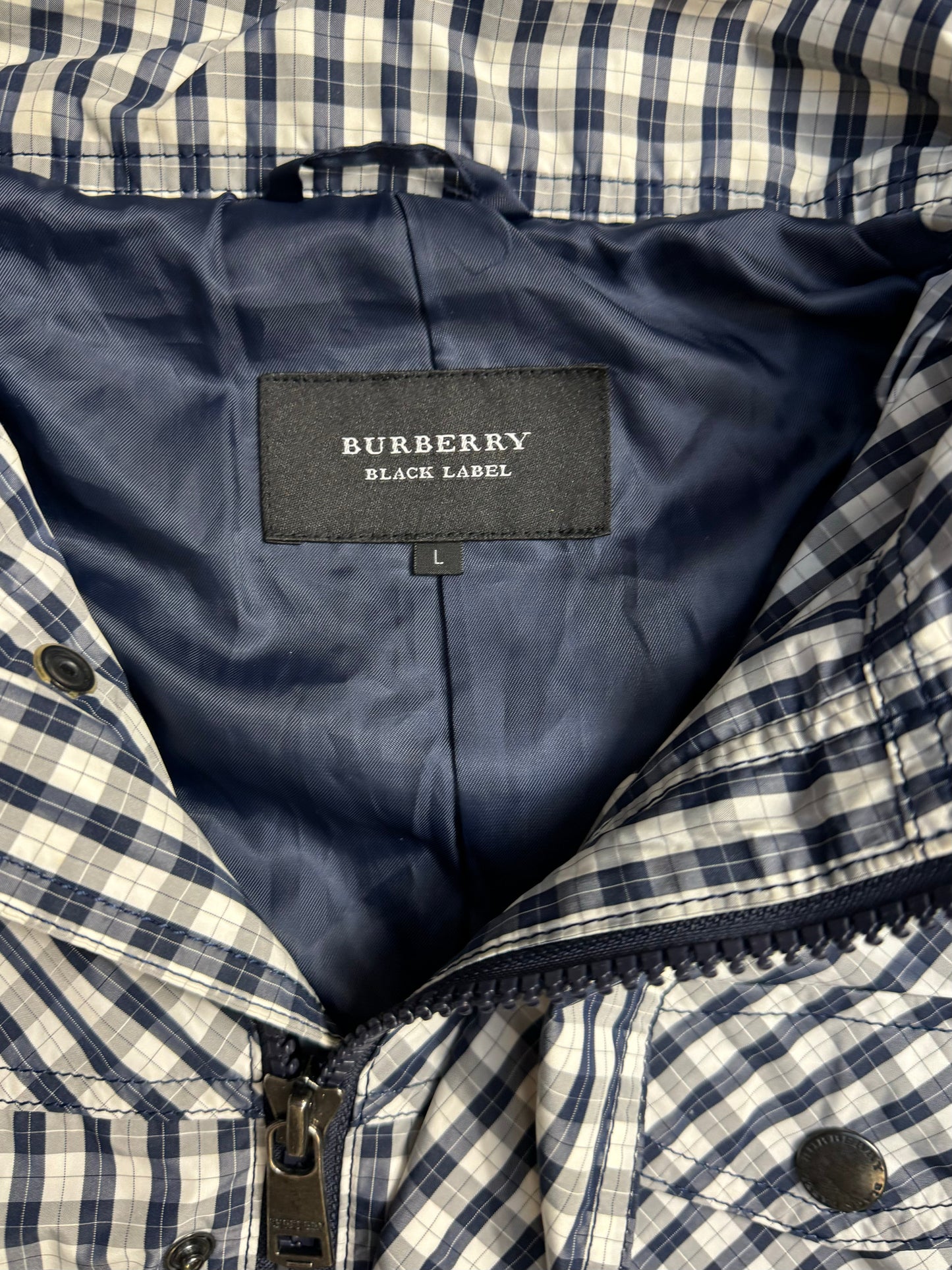 Burberry Gingham Detachable Hood Windbreaker Jacket