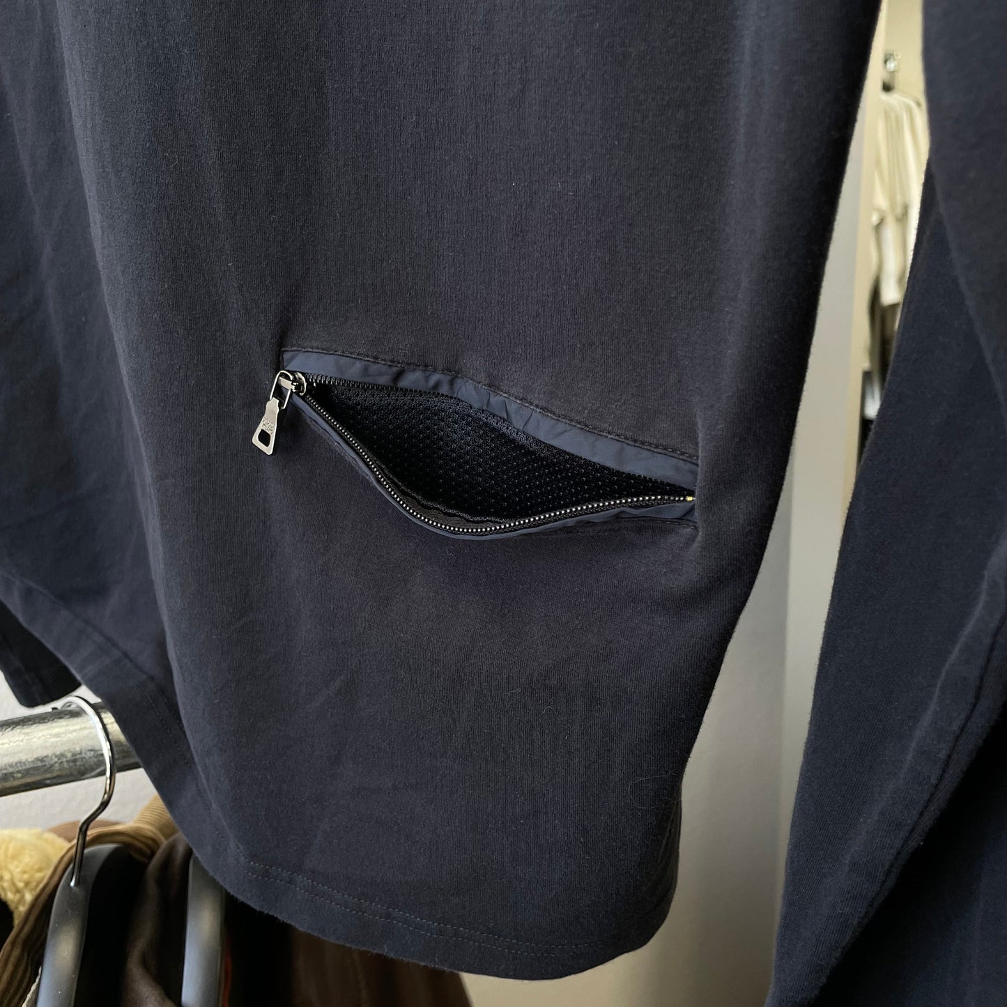 Prada Sport Navy 2007 Rear Pocket Long Sleeve T-Shirt | X-Large, Navy