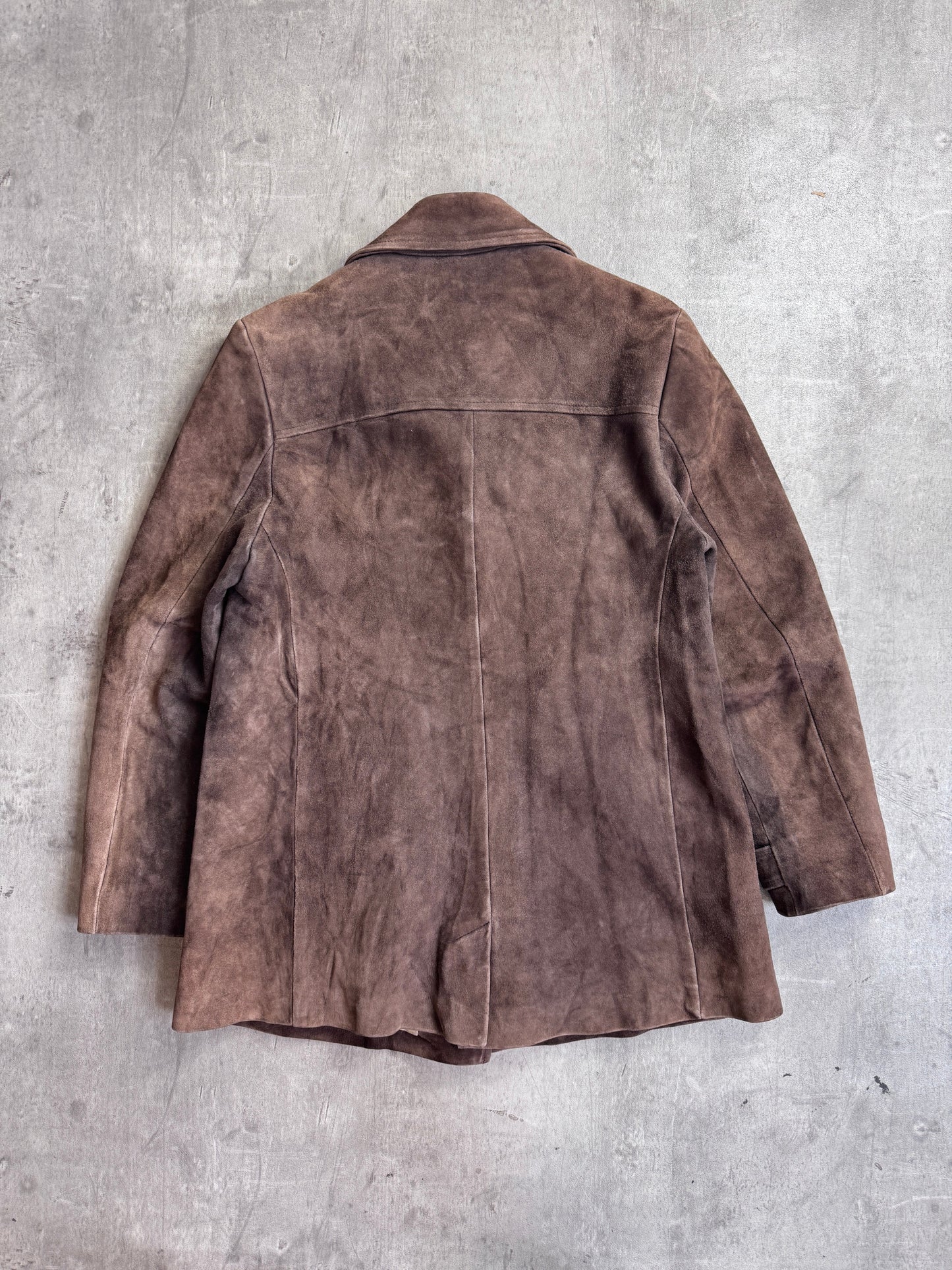 D&G Jeans Brown Suede Button Down Floral Quilt Lined Jacket