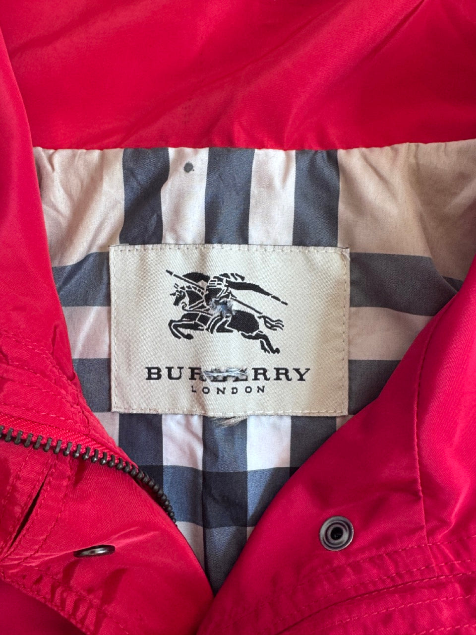 Burberry Red Nylon Technical Jacket