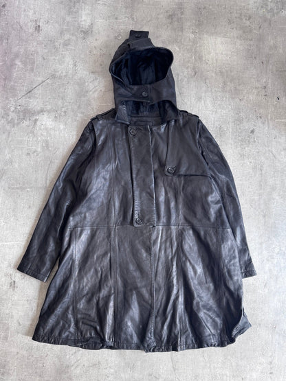 John Galliano Hooded Leather Trench