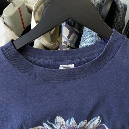 Vintage Navy 90s 'Daisy' Print T-Shirt | X-Large, Navy