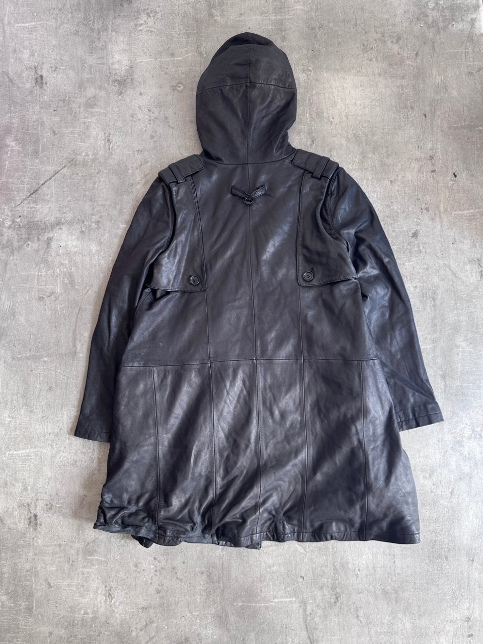 John Galliano Hooded Leather Trench