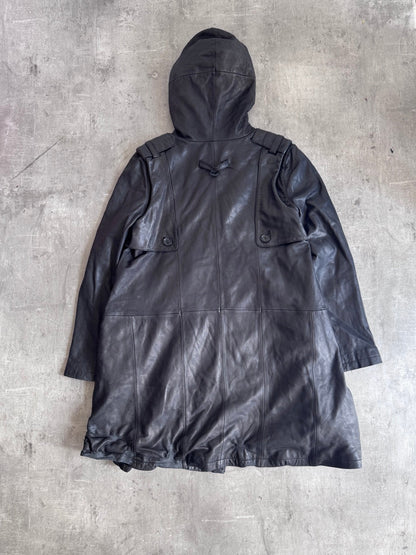 John Galliano Hooded Leather Trench
