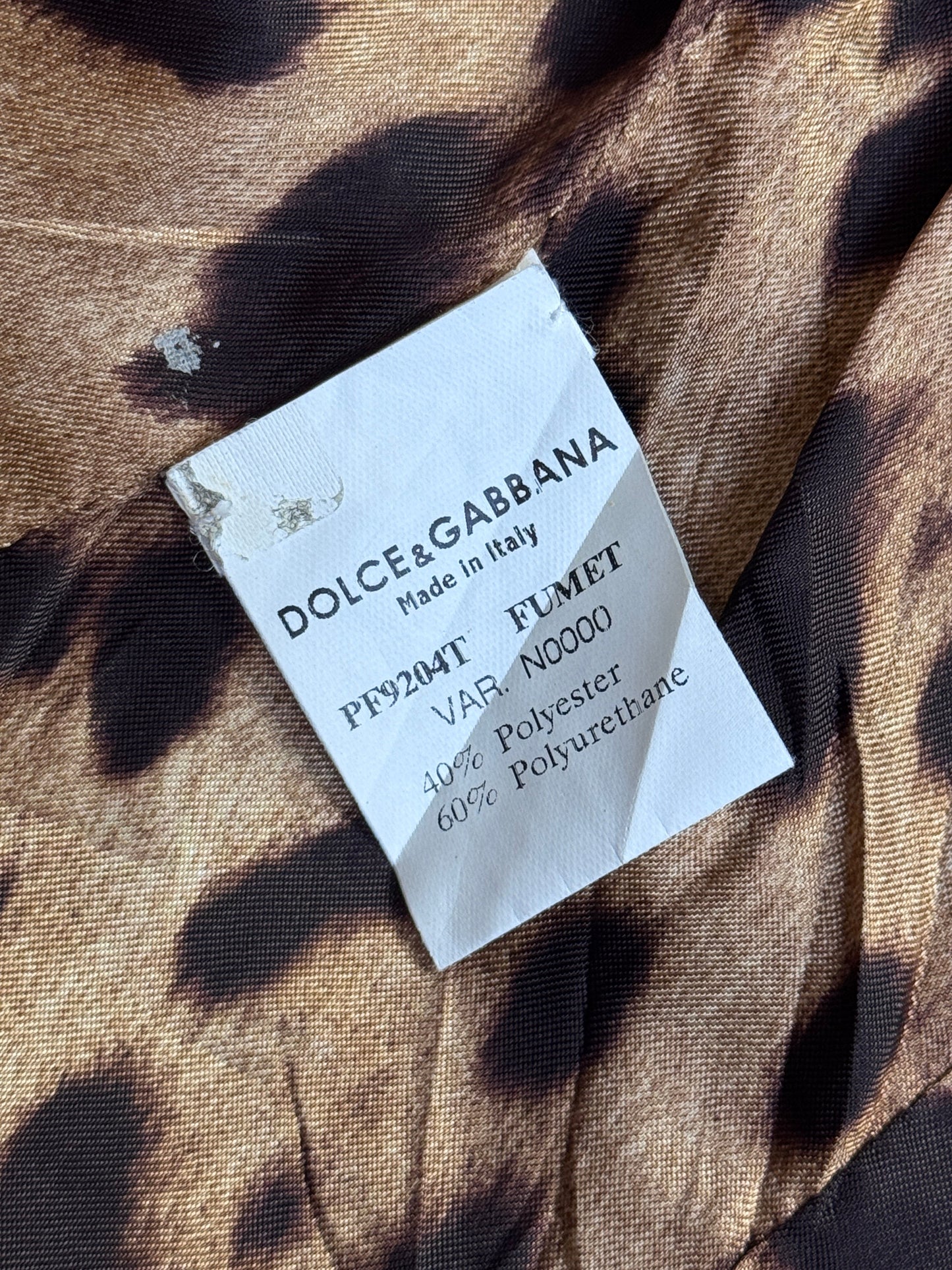 D&G Black Full Zip Leopard Print Lined Buckle Cropped Jacket