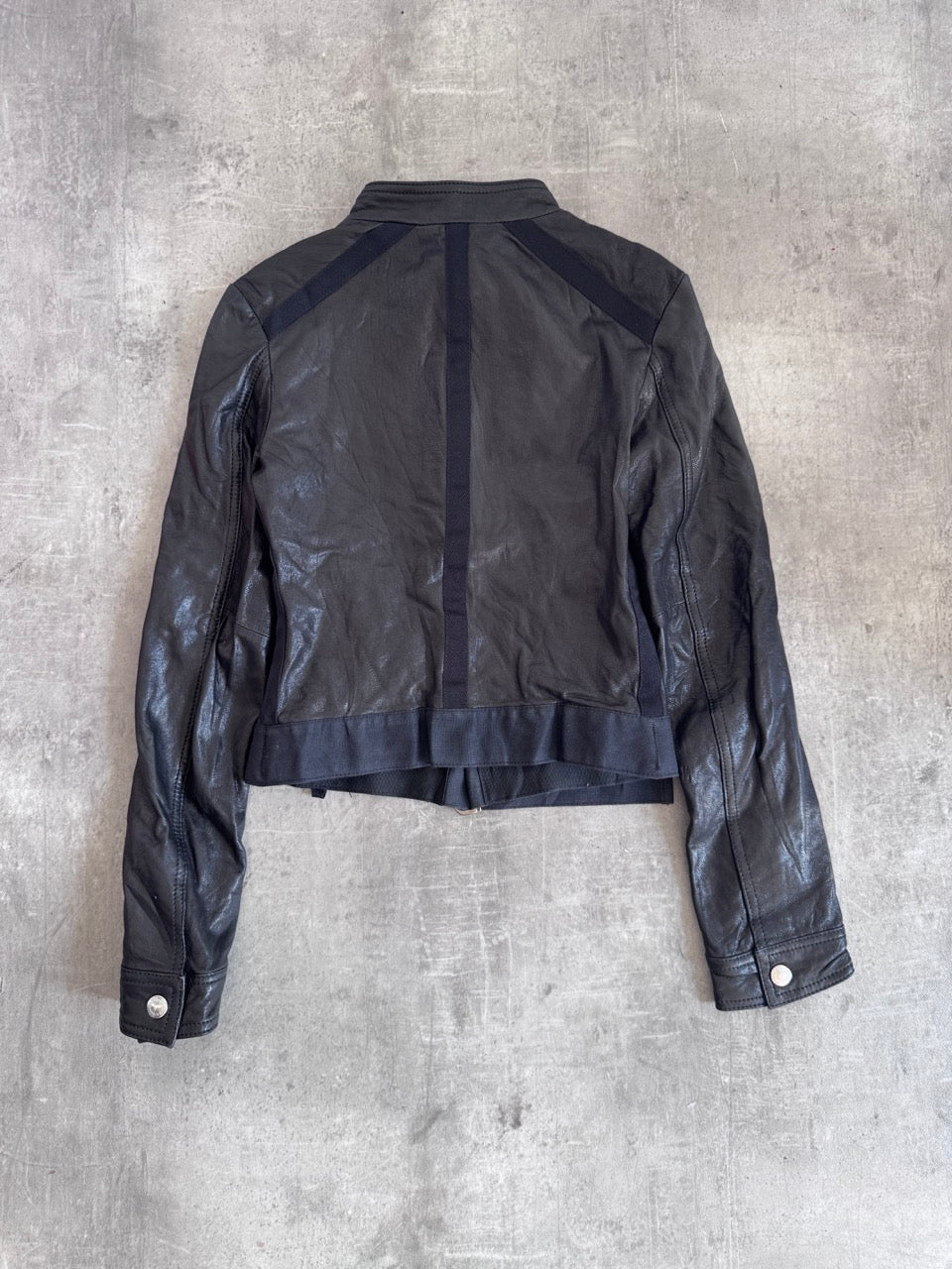 D&G Animal Lined Cropped Leather Jacket