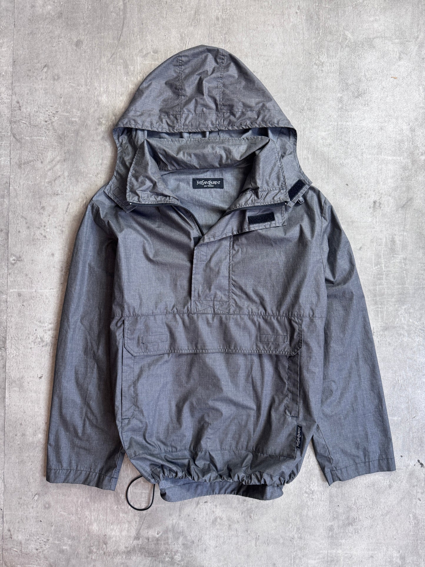 YSL Quarter Zip Grey Large Pocket Tech Jacket