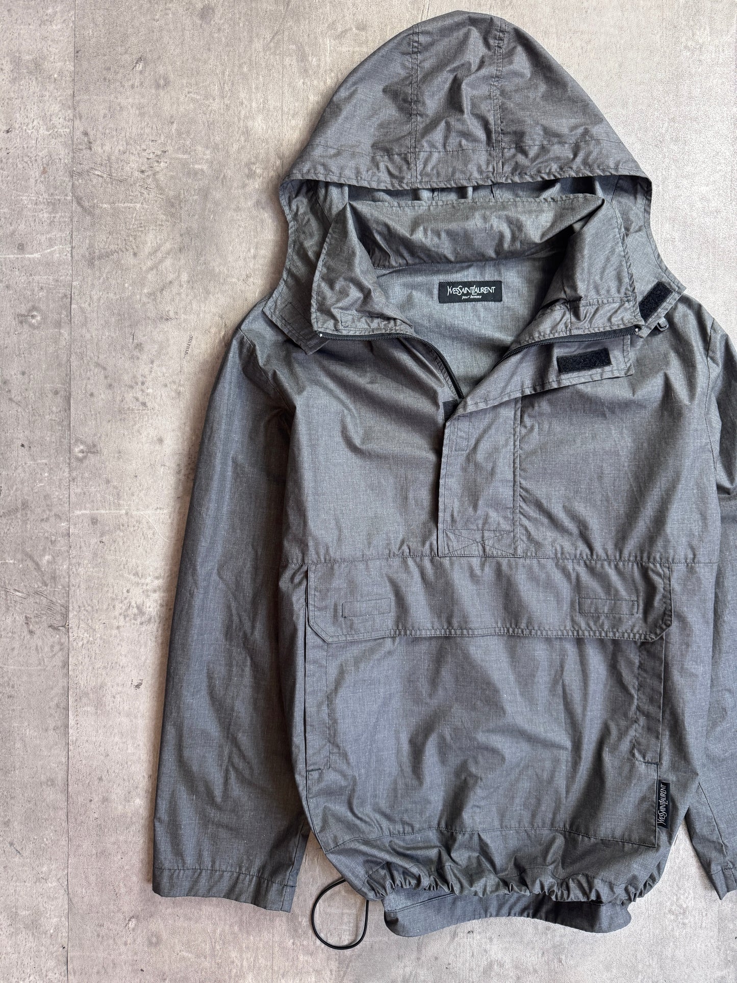 YSL Quarter Zip Grey Large Pocket Tech Jacket