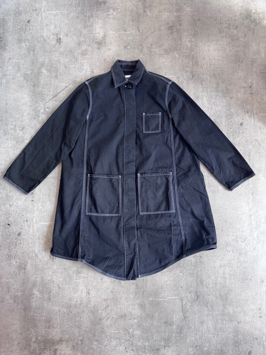 Maison Margiela Contrast Stitch Detail Black Trench