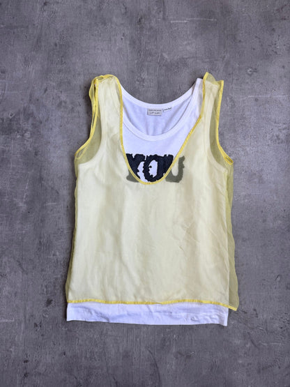 Dries Van Noten 'YOU' Sheer Overlay Tank Top