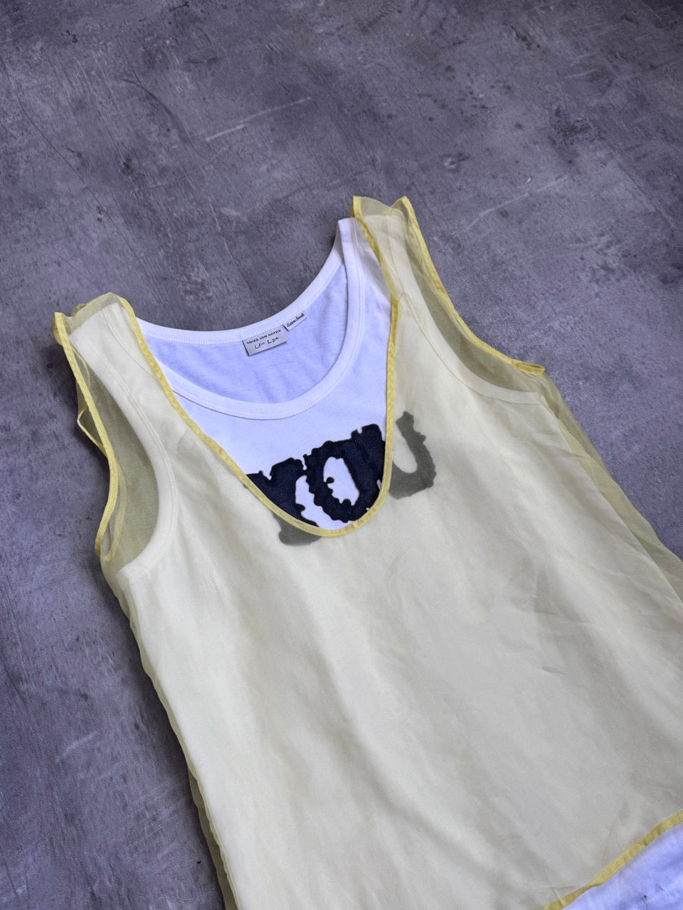 Dries Van Noten 'YOU' Sheer Overlay Tank Top