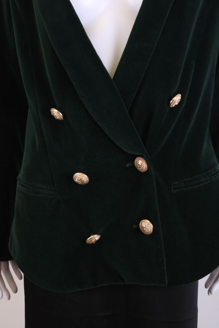 Balmain Velvet Blazer Green 10 | Medium, Green