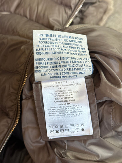 Moncler Mink Fur Detailed Grey Full Zip Puffer