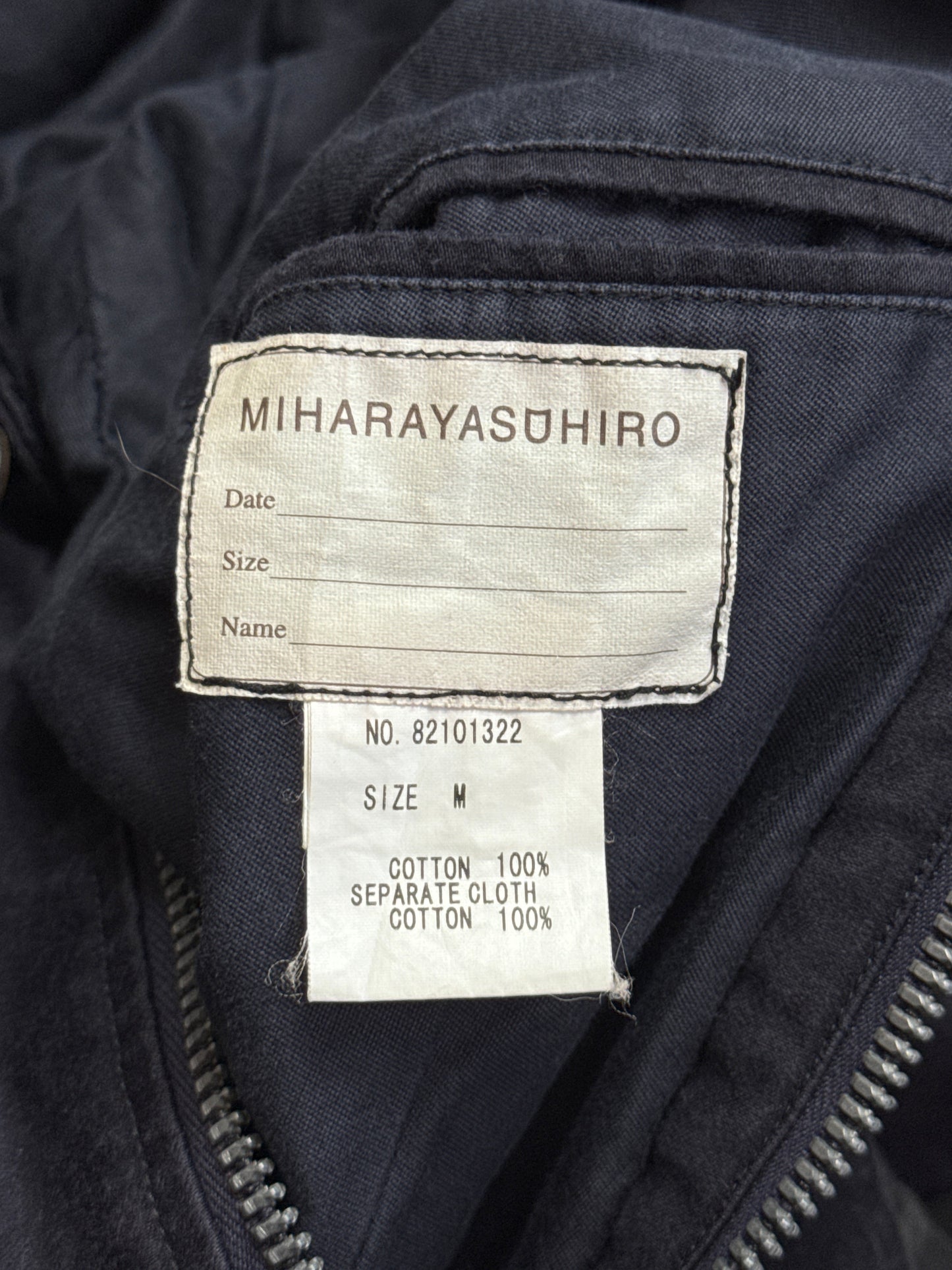 Mihara Yasuhiro Navy Cotton Courd Detailed Workwear Jacket