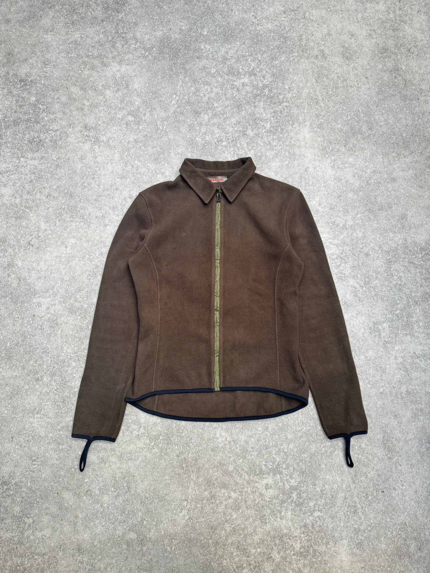 Prada Fleece Collared Zip Up Jacket