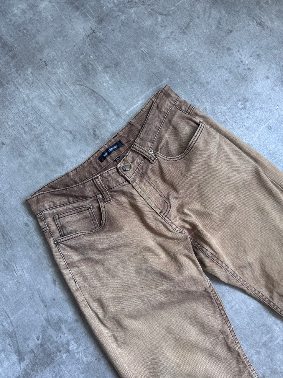 Raf Simons Straight Leg Tan Jeans
