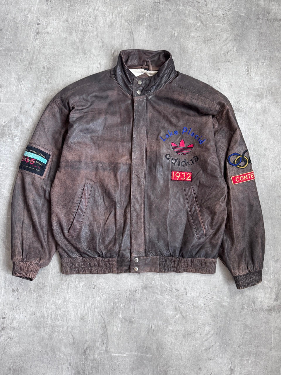 Adidas x Olympics 1932 Lake Placid Season Ticket Leather Jacket