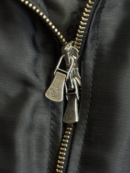 Versace Jeans Couture Rabbit Fur Lined Black Bomber Jacket