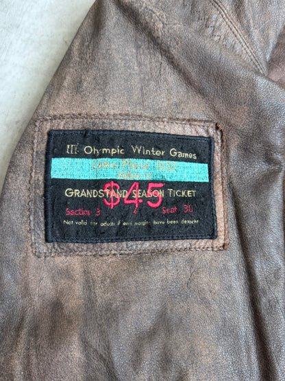 Adidas x Olympics 1932 Lake Placid Season Ticket Leather Jacket