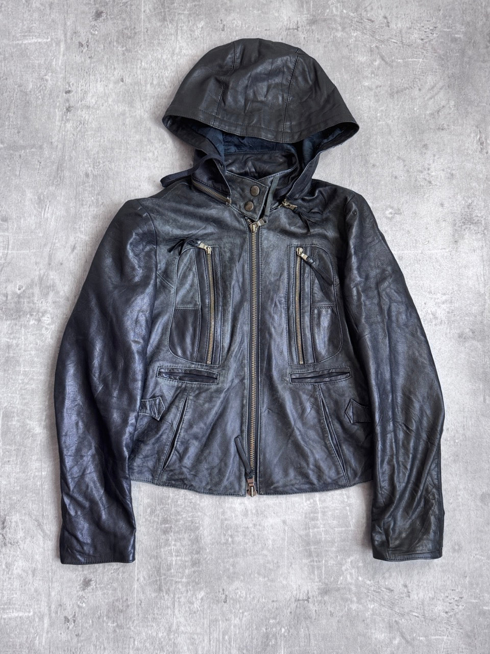 Armani Jeans Cinched Waist Moto Jacket