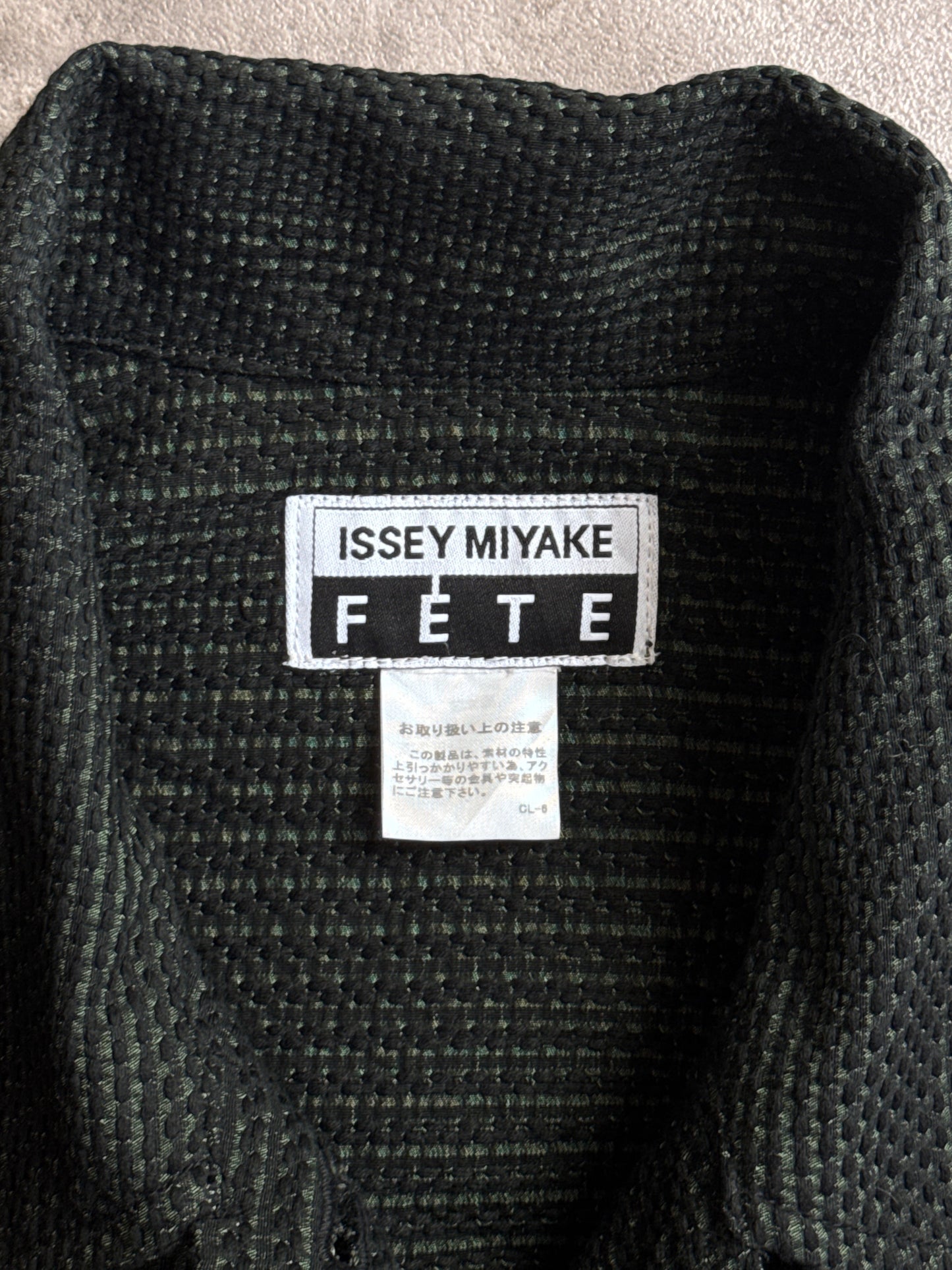 Issey Miyake Fete Green Two Tone Textured Button Down Field Jacket