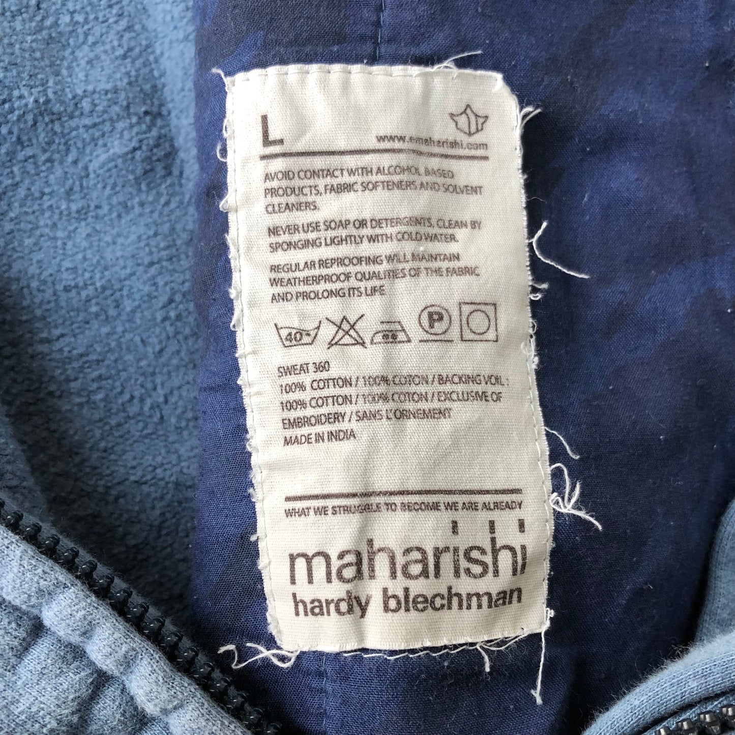 Maharishi Spell-out Zip-Up Hoodie | Default Title, Blue