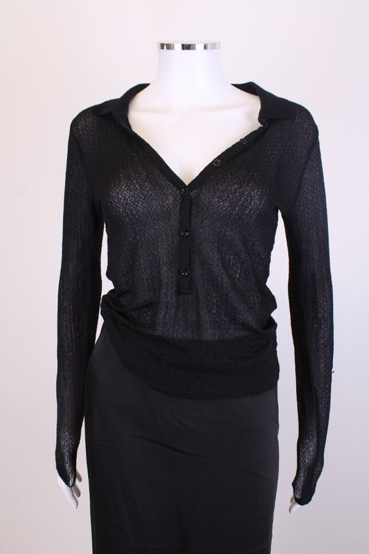 Frame L/S Knit Top Black S | Small, Black