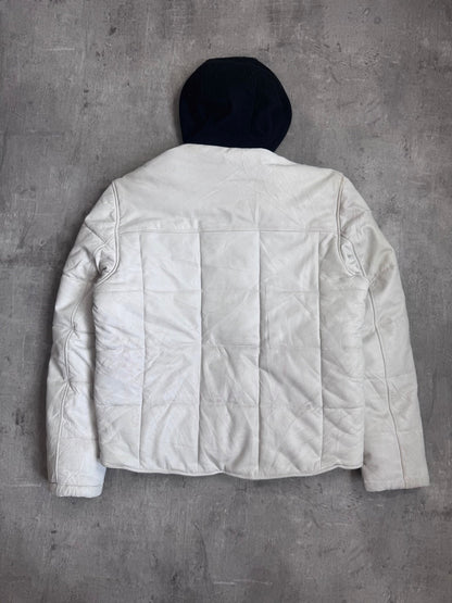 Schott Puffer Leather Hooded Jacket