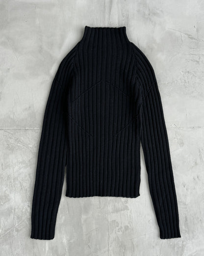 MARITHE FRANCOIS GIRBAUD MFG HIGH NECK RIBBED KNIT SWEATSHIRT - S